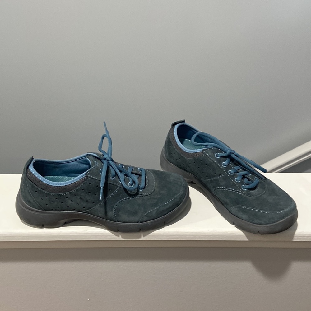 Dansko lace up shoes Slip Resistant leather blue EUC size 38 - Picture 2 of 11